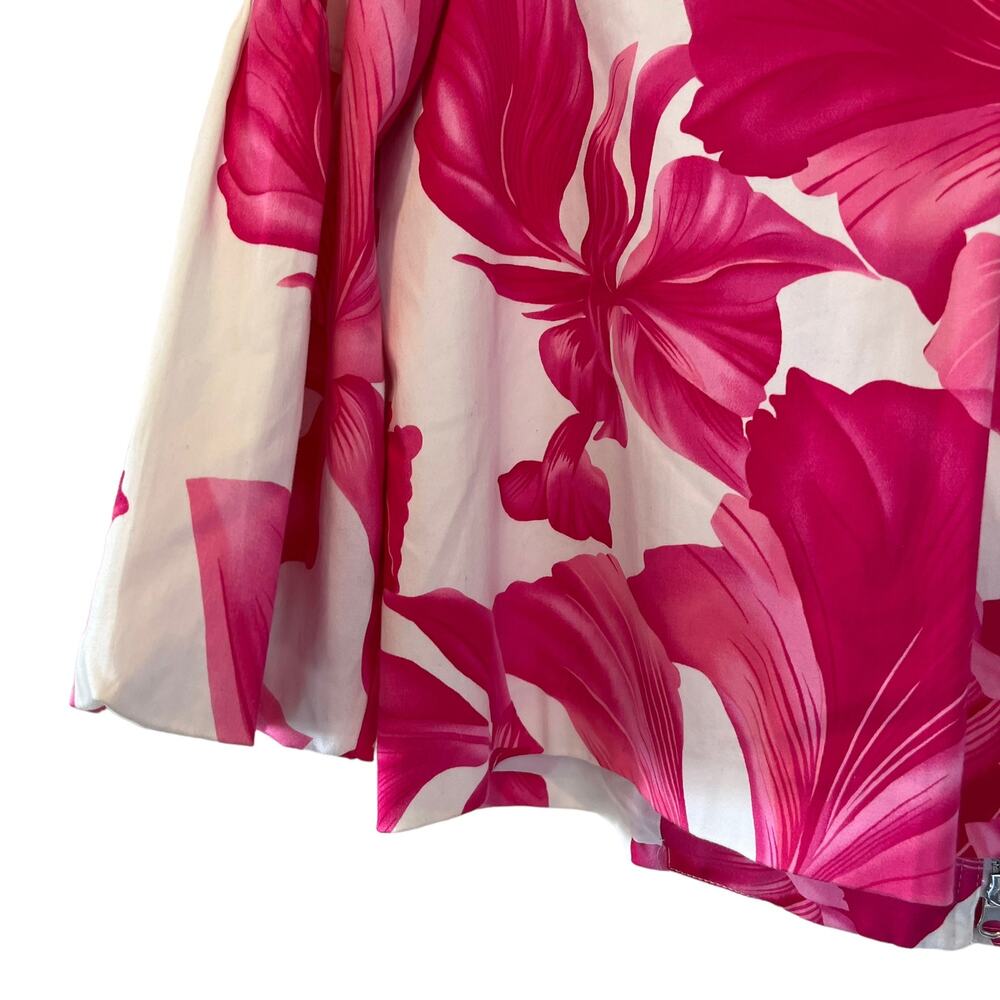 Cache Womens Zip Up Puffer Sleeve Jacket Floral Pink White Medium - Picture 4 of 7
